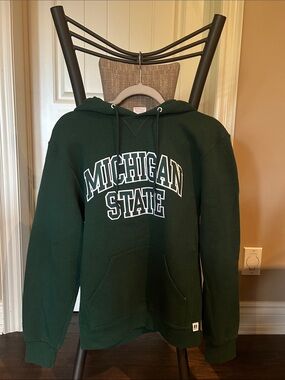 Russell Athletic Dark Green Hoodie with White Logo